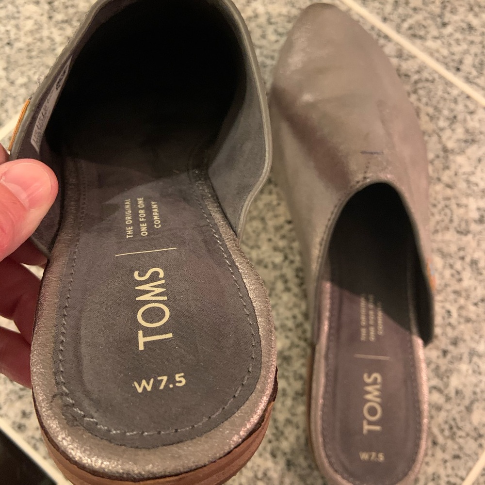 Toms Brand Mules, Silver